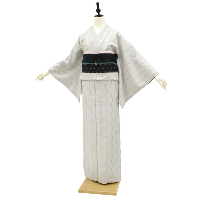 柿渋紬 着物 袷 紬 未使用 正絹 十日町 蕪重織物 綾絹 縞 カジュアル