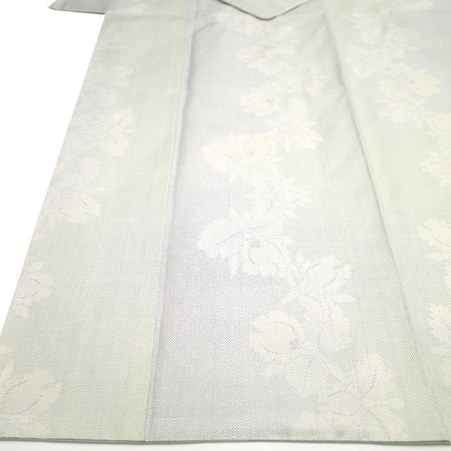 本場大島紬 着物 リサイクル 白大島 大島紬 正絹 7マルキ 白 カトレア