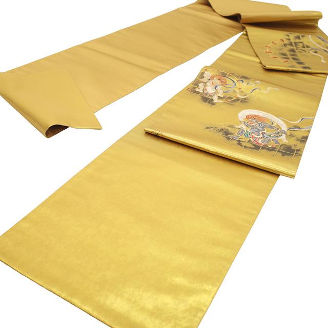 袋帯 フォーマル 未使用 正絹 金 引箔地 京都 西陣 落款有り 金糸