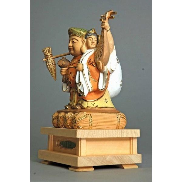 木彫仏像 三面大黒天像 総高14cm 桧材 淡彩色仕上 : 有限会社みやこ