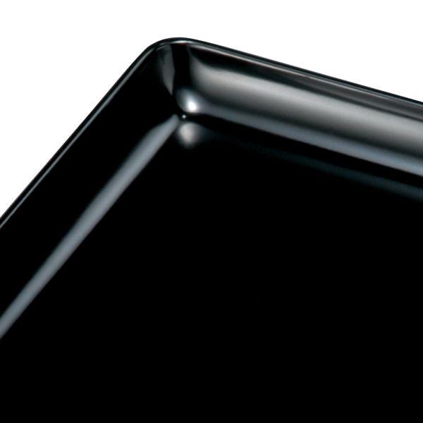 みよし漆器本舗 羽反会席膳 黒 無地 尺2寸 36cm 正方形 角盆 お盆