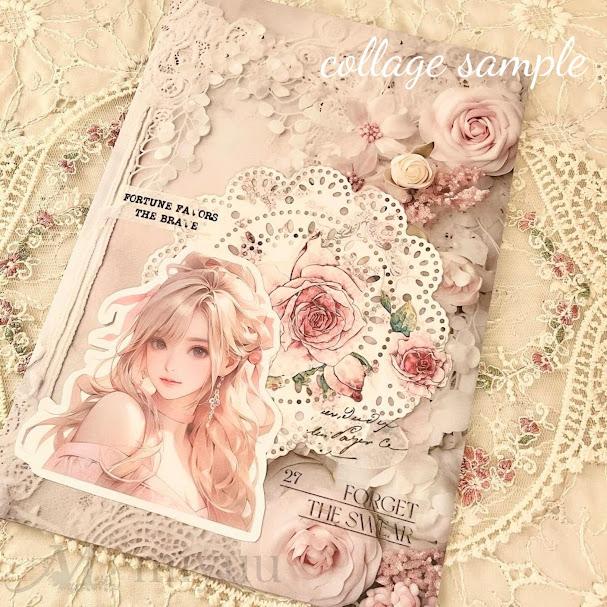 デザインペーパー a4 コラージュシート 女の子 コラージュ素材