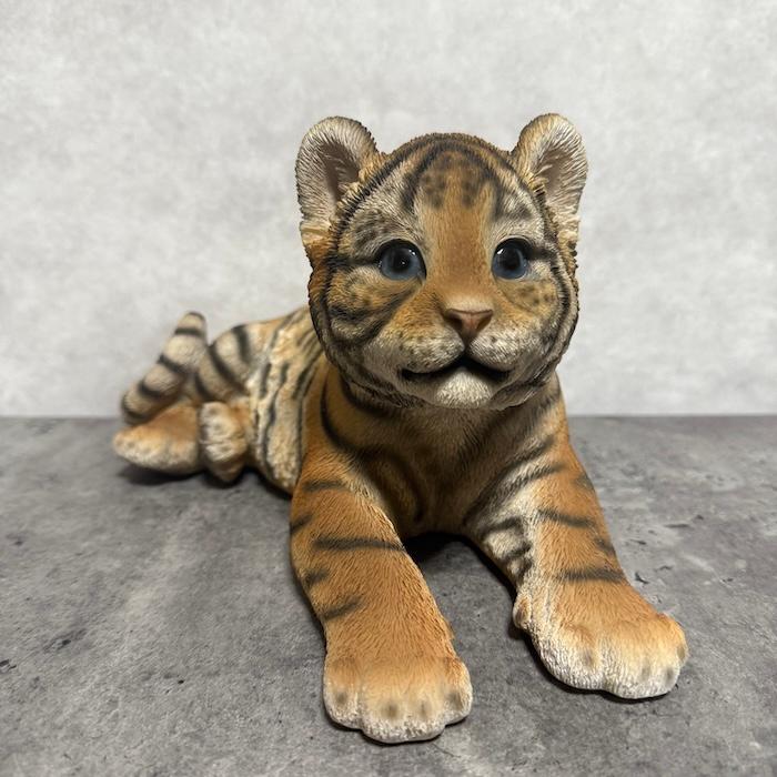 ヴォルテックス【フォロー割】送料無料 時代物 銅製 リアル虎置物 玉眼