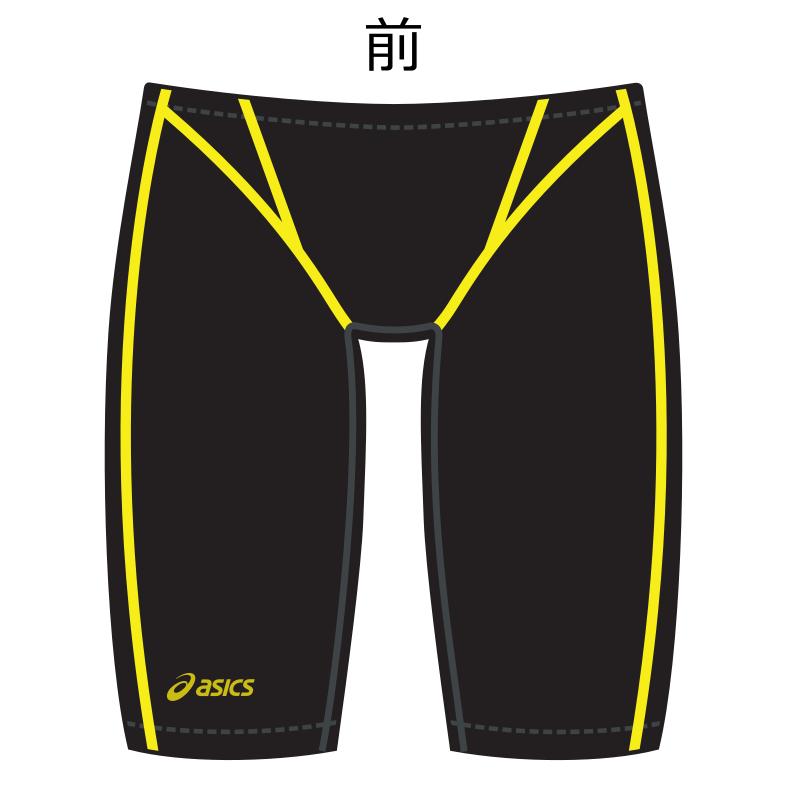 アシックス 競泳水着（競パン） AM3067 黒/オレンジ/青 Yahoo