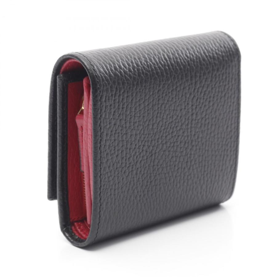 グッチ 日本限定 バイカラー GGマーモント 二つ折り 財布 ブラック