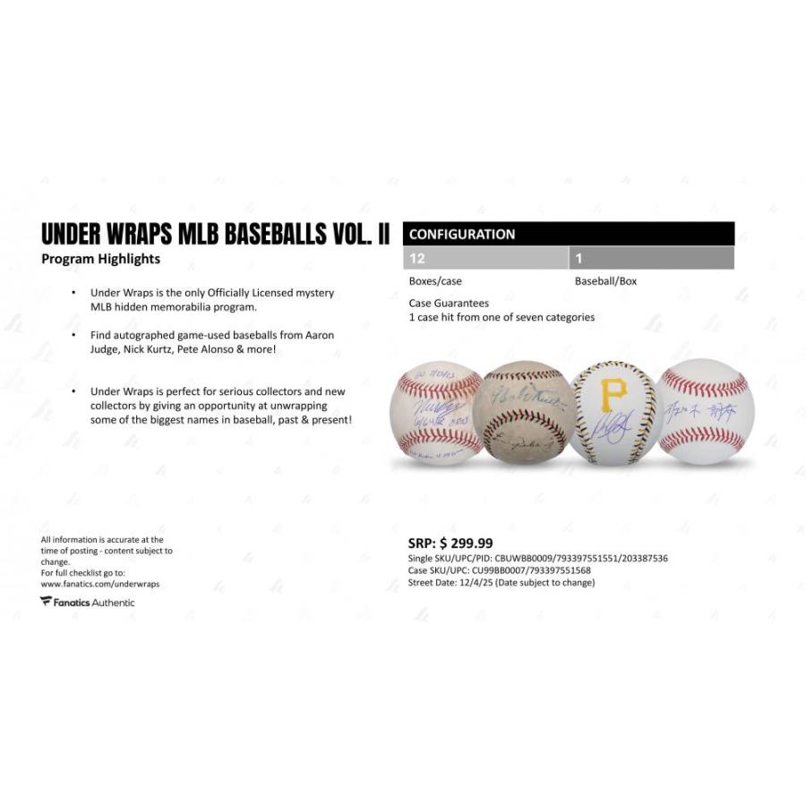 CCサバシアFanatics2025 Under Wraps Volume II Fanatics Authentic