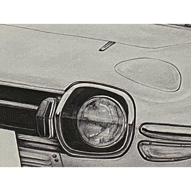 TOYOTA トヨタ2000GT前期フロント【鉛筆画】名車 旧車 イラスト A4
