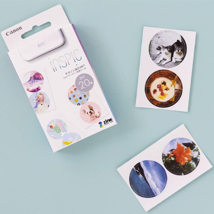 iNSPiC Canon 純正 ミニフォトプリンター フォトペーパー 丸形シール