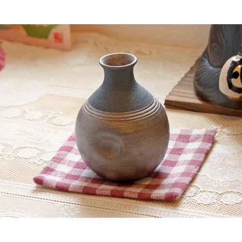 信楽焼 一輪挿し 銀嶺 エクボ 掛分 ミニ 壷 小さい 花瓶 陶器 おしゃれ
