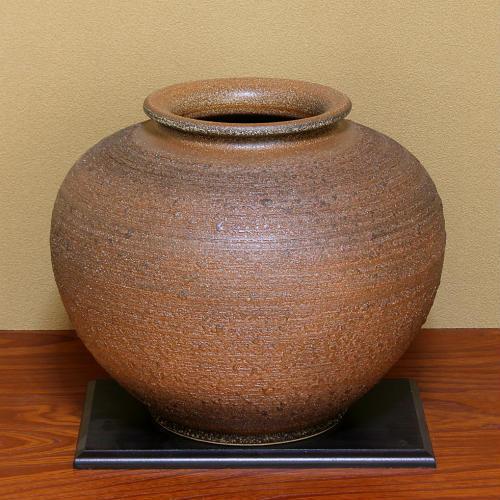 ポイント8倍]信楽焼 花瓶 窯肌 松皮 丸 13号 おしゃれ 一輪挿し 小さい