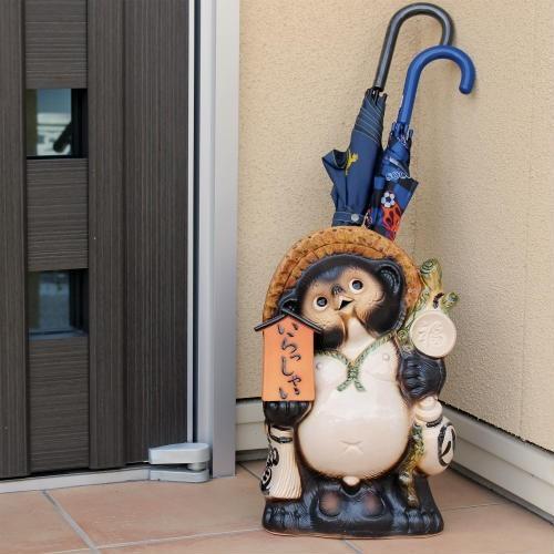 ポイント5倍][名入れ]信楽焼 狸 傘立て 表札 たぬきの傘たて 13号