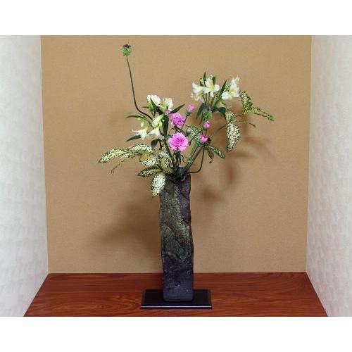 ポイント3倍]信楽焼 花器 古陶 ちぎり 角 陶器 花瓶 生け花 和風 華道