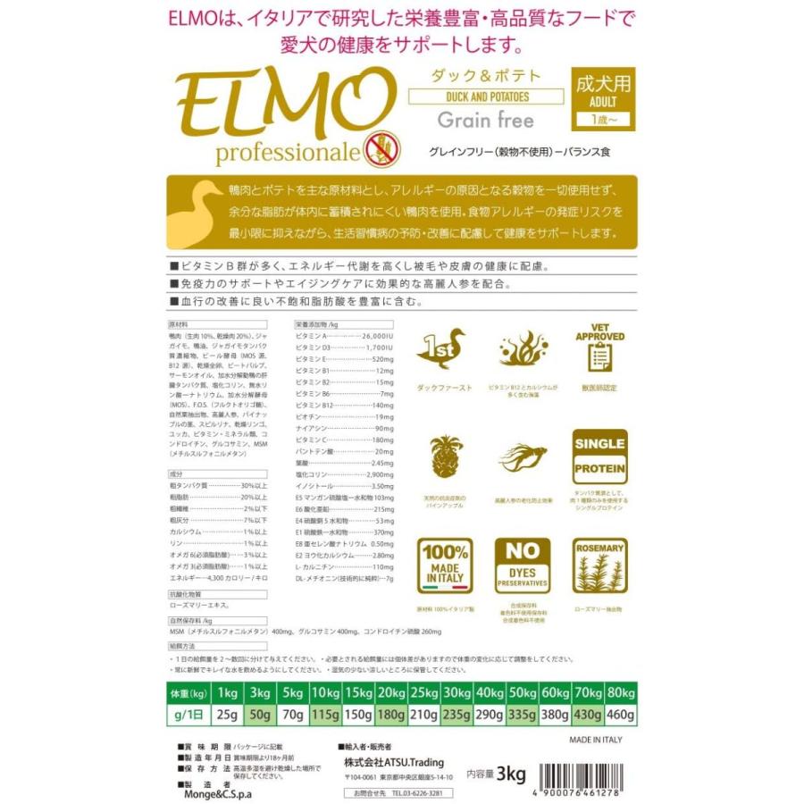 ELMO エルモ プロフェッショナーレ ドッグフード ダック＆ポテト