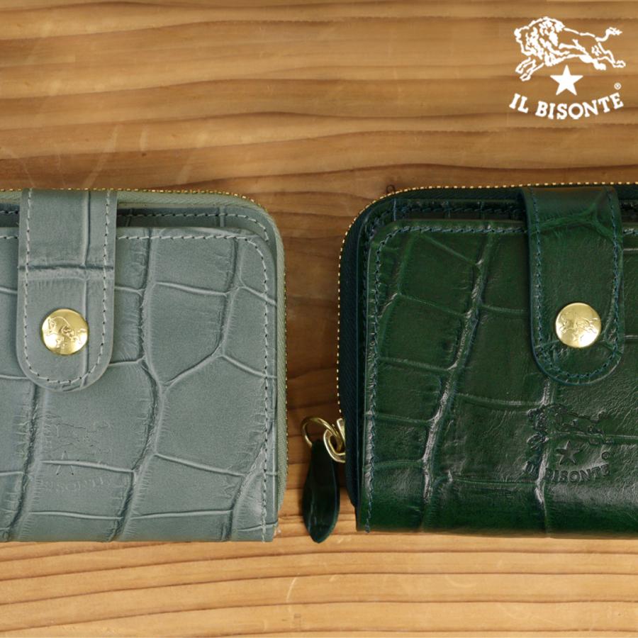 IL BISONTE（イルビゾンテ） 財布 二つ折り財布 クロコエンボスド二