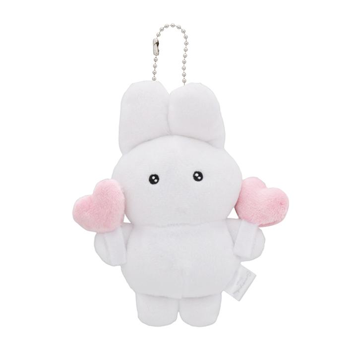 サンスター文具 しろいうさぎちゃん ぬいぐるみキーホルダー ハート