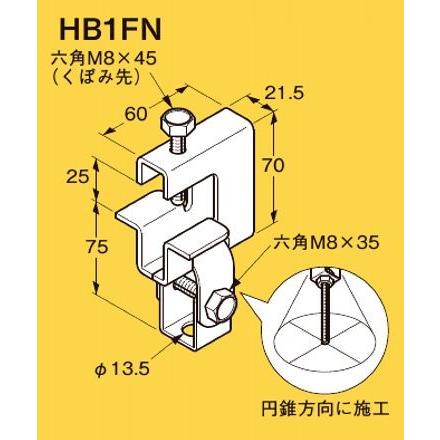 ネグロス HB1FN ネグロック 吊りボルト支持金具 一般形鋼・リップみぞ