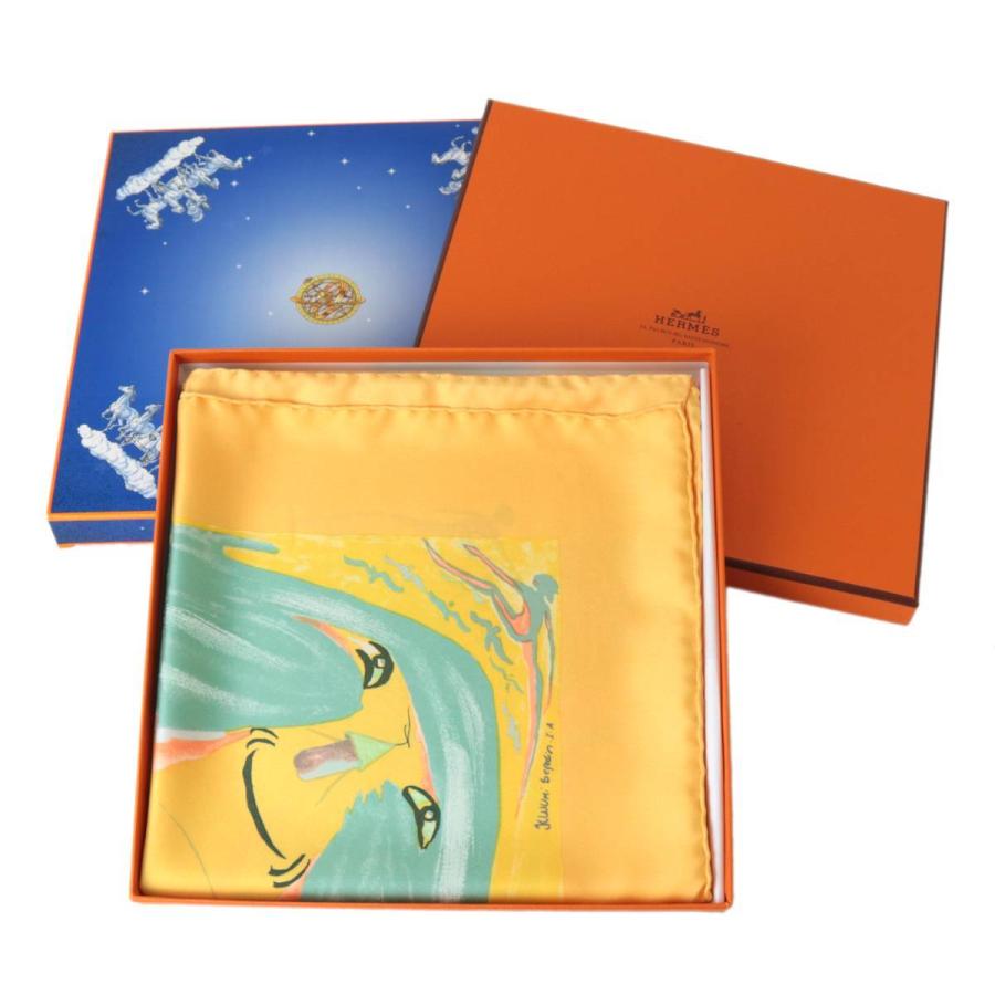 HERMES（エルメス） カレ90 三千年紀の微笑 スカーフ 箱付き シルク100