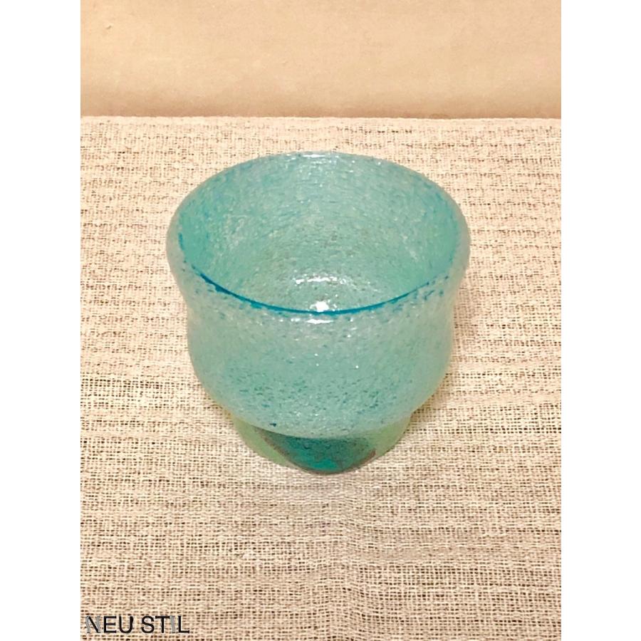 稲嶺盛吉 泡ガラス2点 稲嶺盛吉 泡ぐい呑み2点 稲嶺