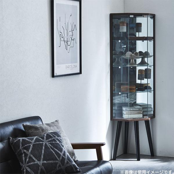 高級家具 passionブランド 縦型 カップポード 飾り棚照明付 背面鏡棚5