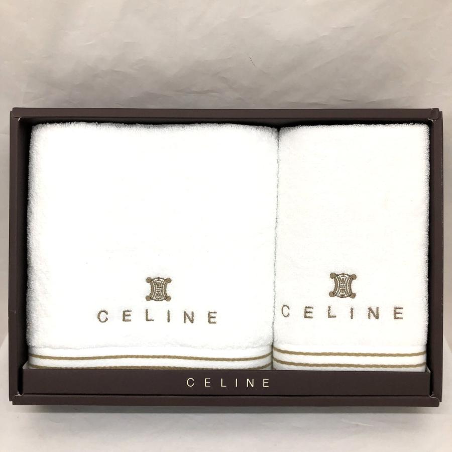 中古 CELINE セリーヌ フェイスタオル ウォッシュタオル 2枚セット