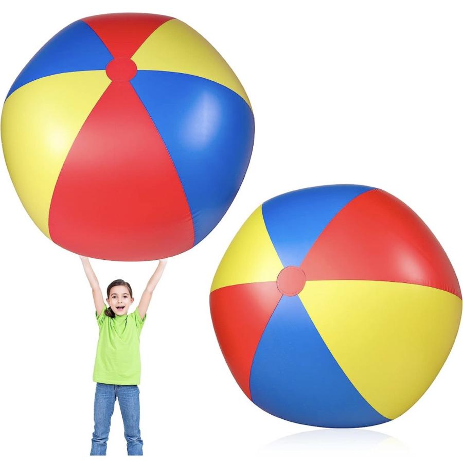 ビーチボール 特大サイズ 直径2m 赤青黄 海 レジャー アウトドア n446