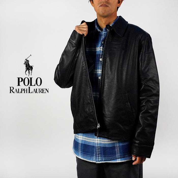 POLO アウトレット RALPH LAUREN ラムレザーライダースジャケット M