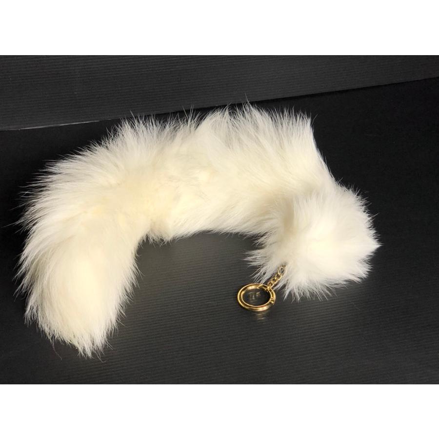 ☆走り屋の証☆ フリフリ シッポ キーホルダー 白 ホワイト 尻尾