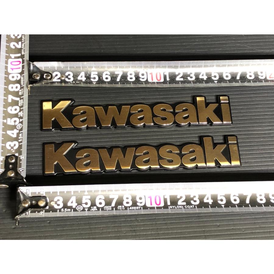 カワサキ（Kawasaki） ☆金属製☆ 純正 タンク エンブレム ゴールド S