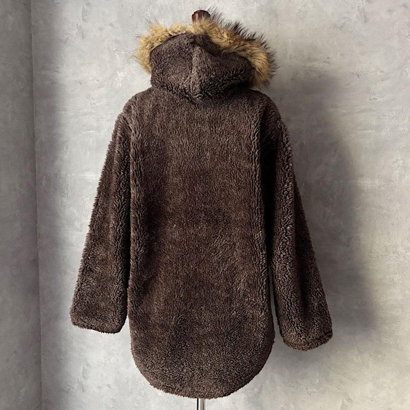 60'S FRANCONIA Fake Fur Hooded Zip Jacket S/BROWN 60年代 フェイク
