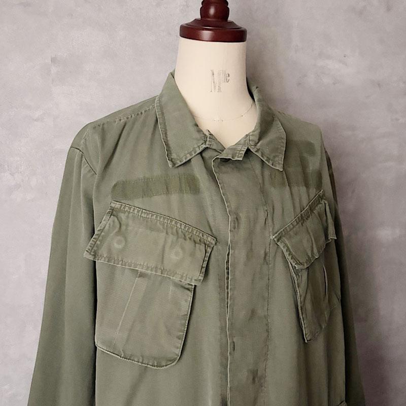 70'S U.S ARMY 5th Jungle Fatigue Military Jacket Rip-Stop MEDIUM