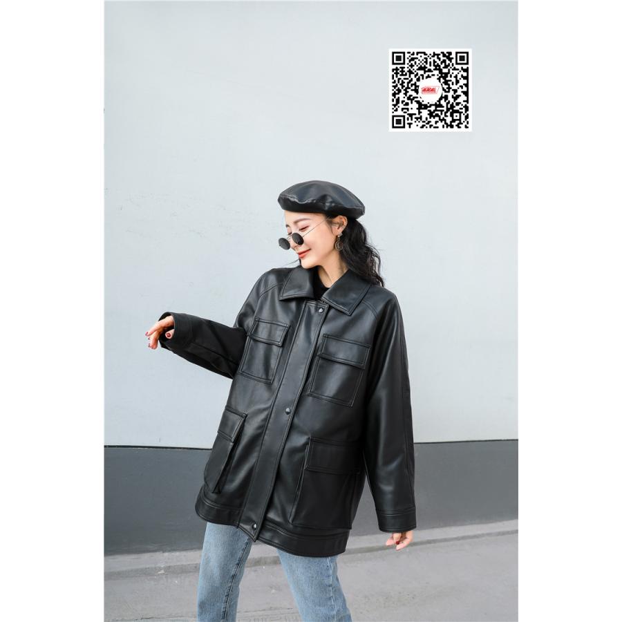 レディース革ジャン 秋冬 レザージャケット ミドル丈 ライダース