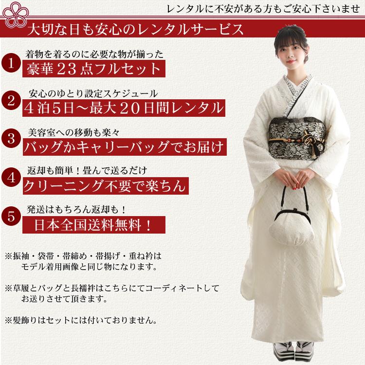 最大20日間レンタル 振袖 成人式 レンタル シンプル23点フルセット