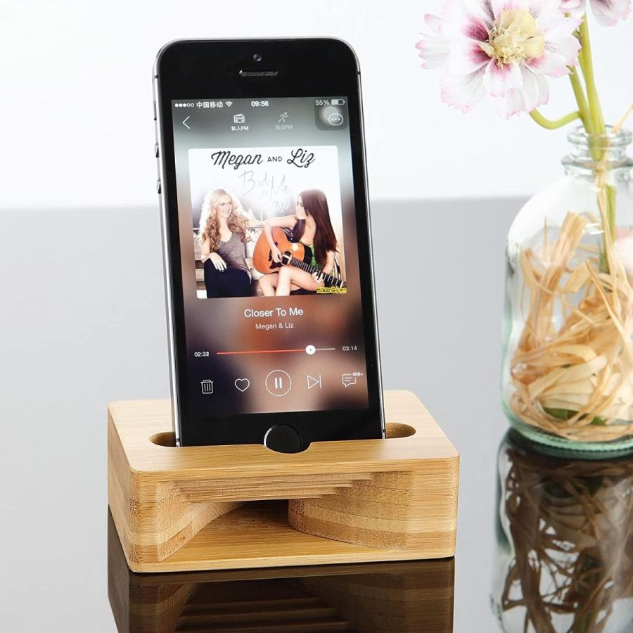 スマホ スピーカー 竹製 スマホスタンド ホルダー 木製 iPhone Android