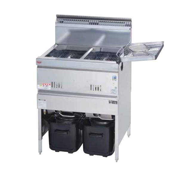 業務用フライヤー マルゼン 涼厨ガスフライヤー 2槽型 MGF-C13WK