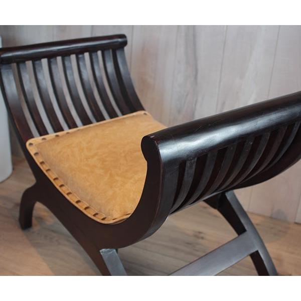 カルティニチェア 鋲打ち スツール レザー 革張 椅子 アジアン 猫足 猫