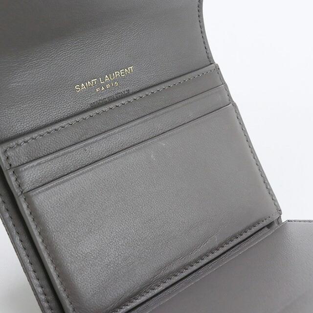SAINT LAURENT 中古 サンローラン 三折財布小銭入付き レディース