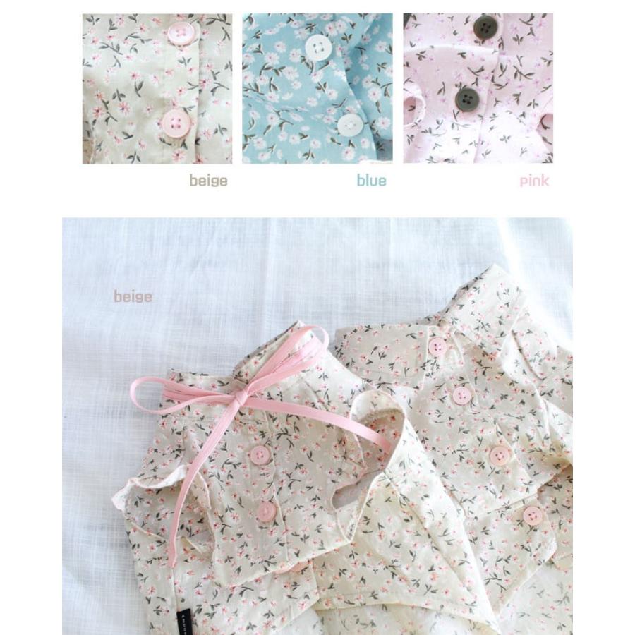 犬服ハンドメイドペット用品♡花柄が可愛い~ブラウス♡S