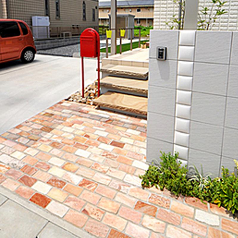 乱形石 天然石 自然石 タイル オ-クルスト-ン (パ−ルピンク）（90