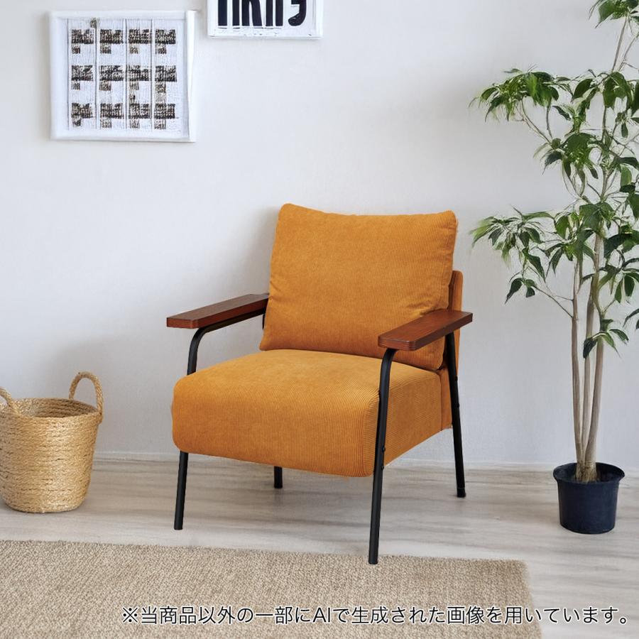 新品ニトリコーデュロイ生地のコンパクトソファオレンジ