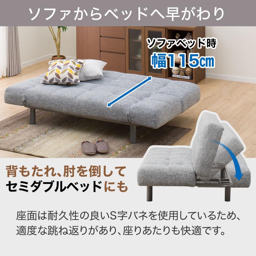 ニトリ（NITORI） 背もたれと肘掛けが動くソファベッド (マークスAM GY