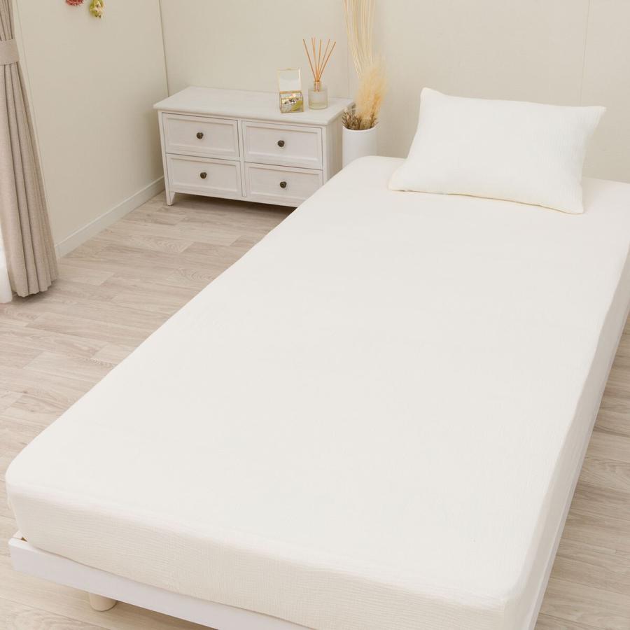 ニトリ（NITORI） マルチすっぽりシーツ ダブル(Wガーゼ アイボリー