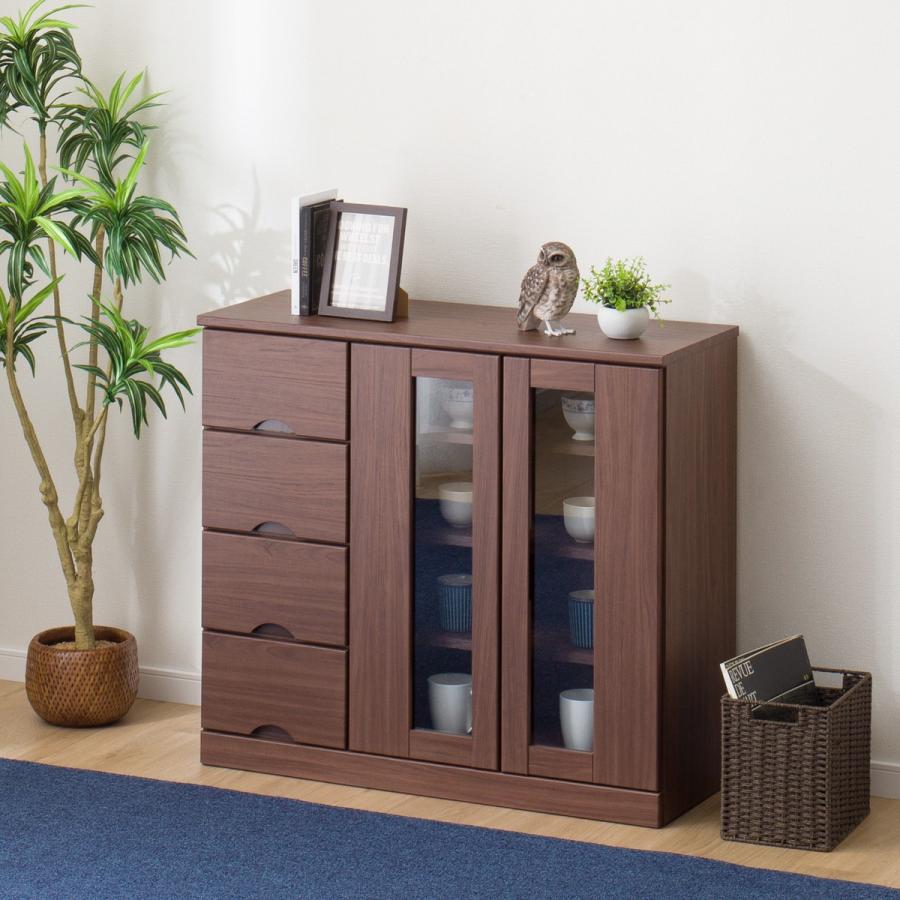 ニトリ（NITORI） サイドボード(IS01 90SB MBR) キャビネット ミドル