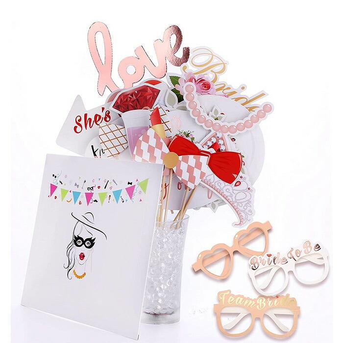 フォトプロップス 23枚入り ウェディング 小道具 セット 前撮り バ