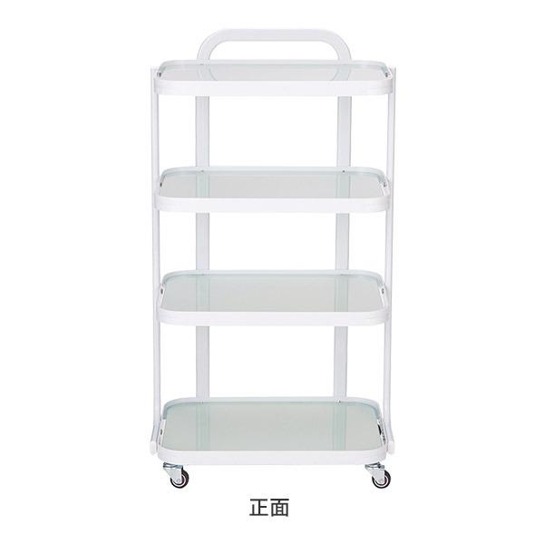 7BEAUTY（7ビューティー） ガラスワゴン Puro 4段 幅49.5×奥行34.5×高