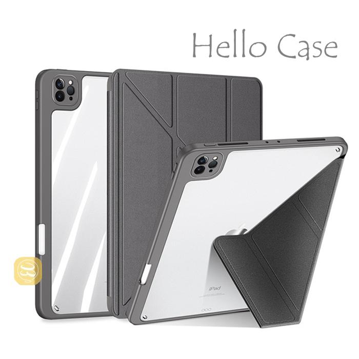 iPad Pro 12.9ケース Apple Pencil ホルダー 付き裏全透明カバー アイ