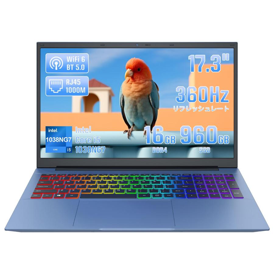 17.3インチ ノートパソコン Office2024 core i5-1038NG7/360hz