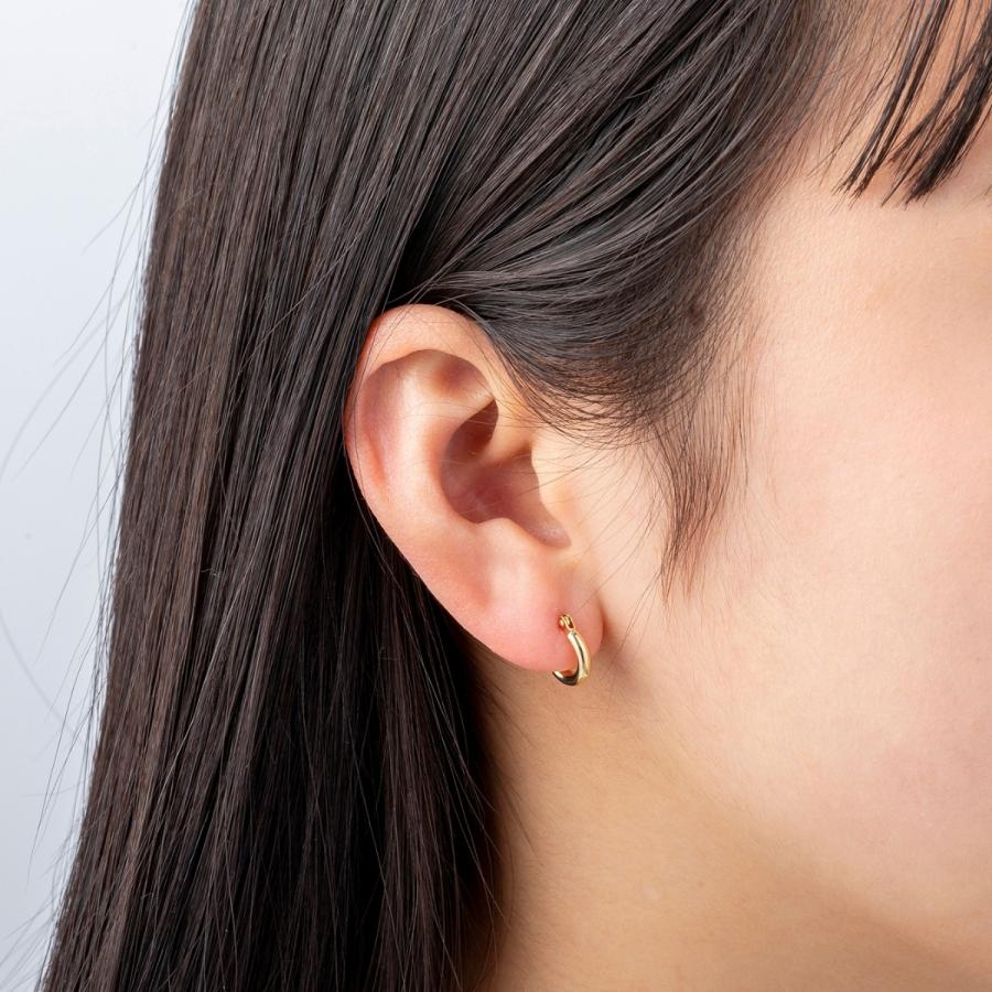 18金 フープピアス メンズ レディース 2mm×10mm K18 18K K18刻印