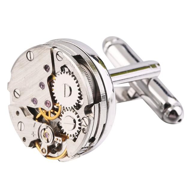 送料無料 シルバー 時計 オシャレ カフスボタン / ファッション