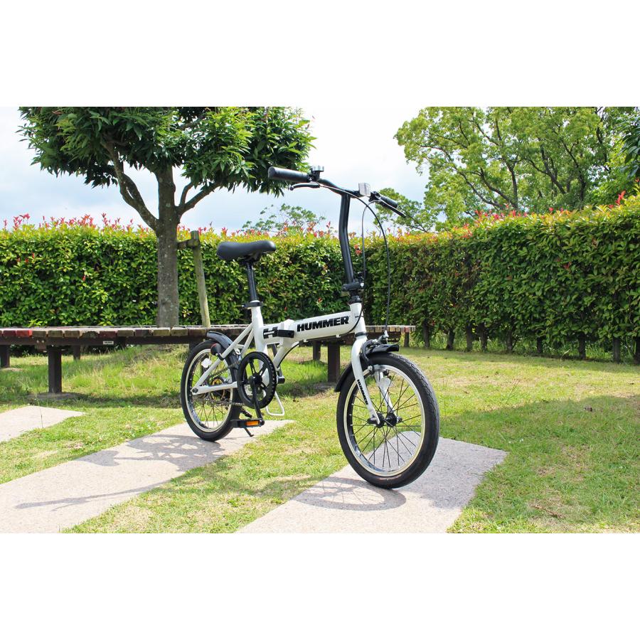 ミムゴ HUMMER MG-HM16N-WH ノーパンク16インチ折畳み自転車 ホワイト