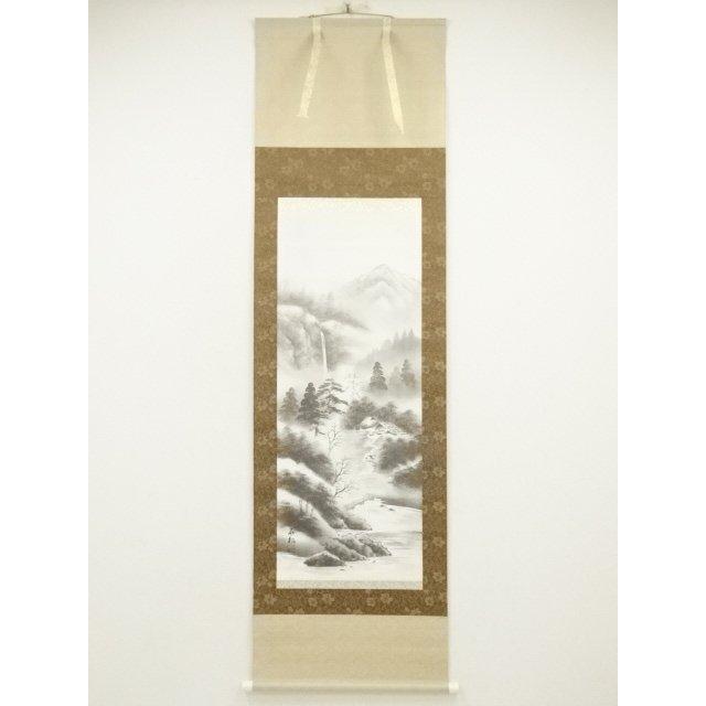 ys7190358; 宗sou 小池石松筆 水墨山水 肉筆絹本掛軸（共箱）【道